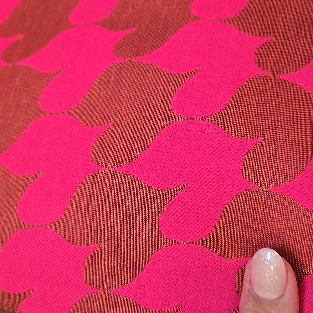 Sara Campbell Pink/Brown Abstract Houndstooth Design Pencil Skirt with Bow Belt - Picture 8 of 9
